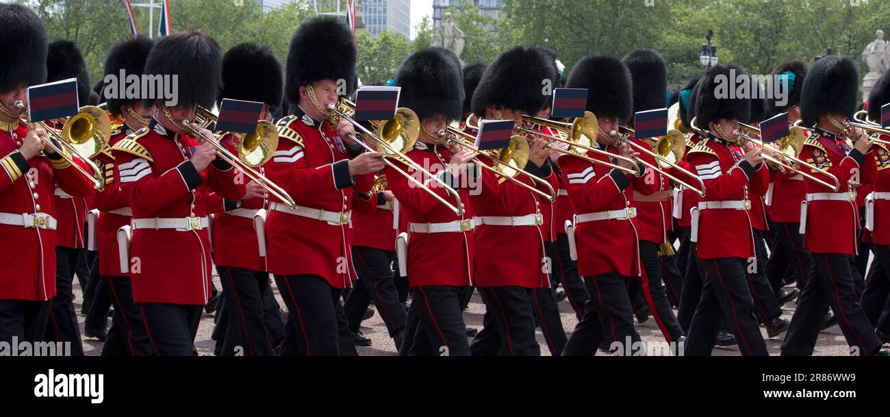 Schottische Wächterbande Trooping The Colour, Farbe 2023 Stockfoto