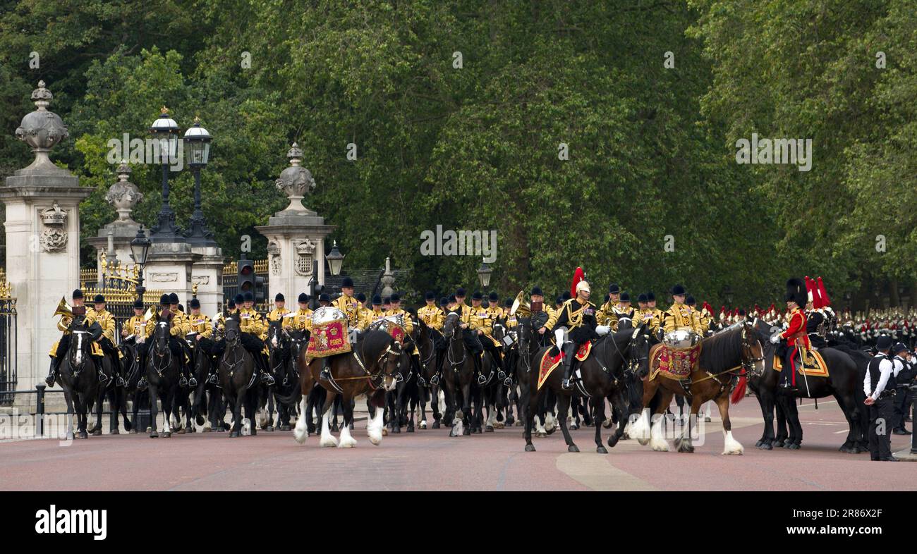 Montierte Bandenmitglieder Trooping The Colour Color 2023 Stockfoto