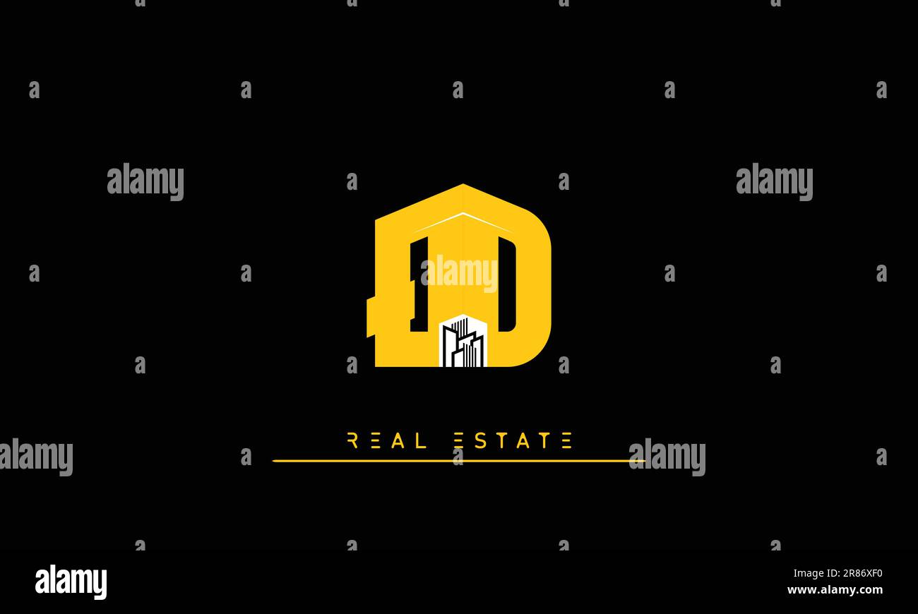 Real Estate Briefen Modern Creative Logo QD , DQ Stock Vektor