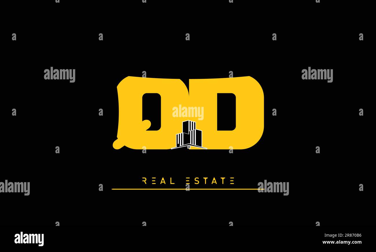 Real Estate Briefen Modern Creative Logo QD , DQ Stock Vektor