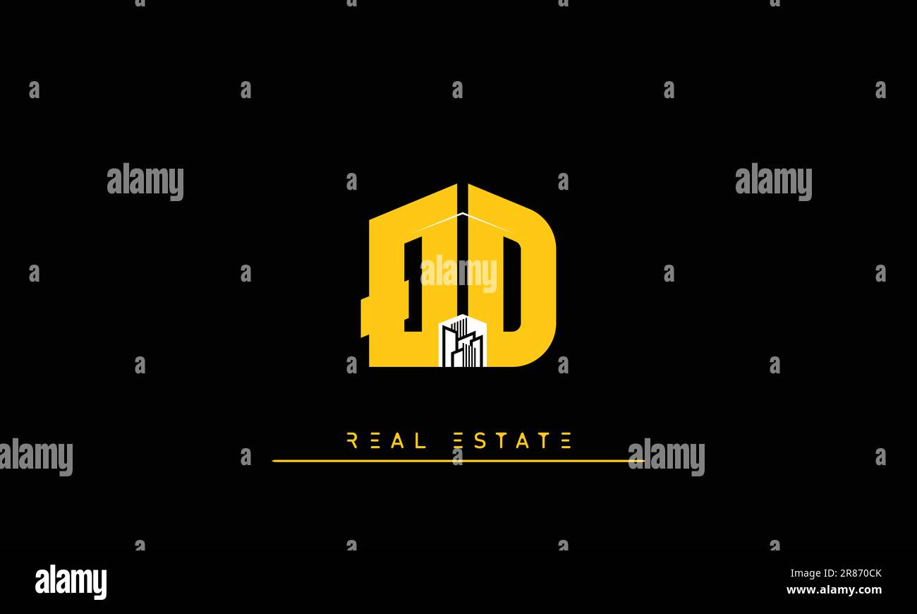 Real Estate Briefen Modern Creative Logo QD , DQ Stock Vektor