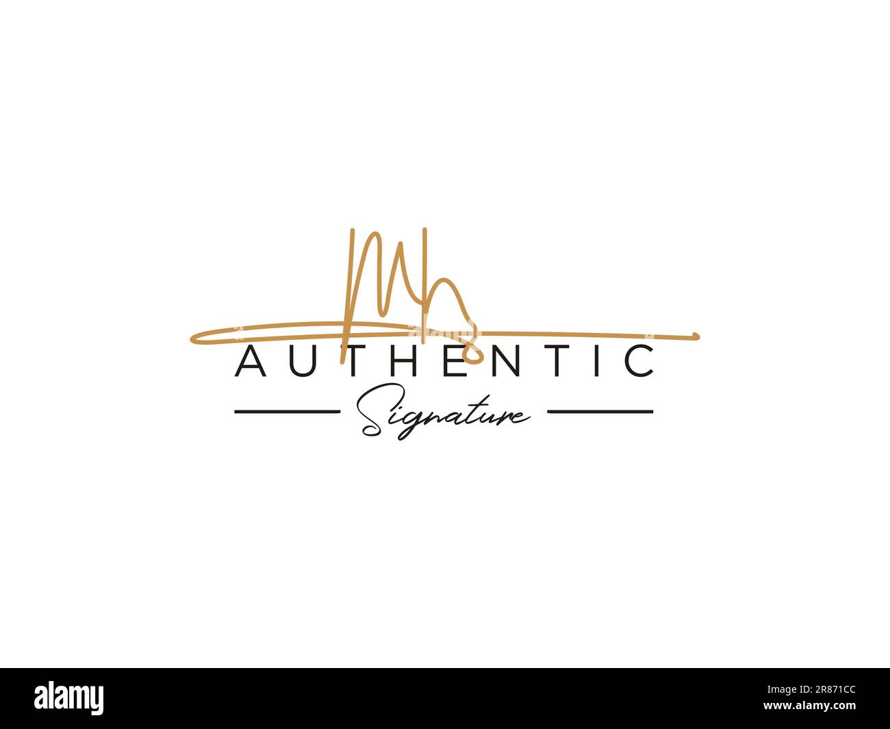 Vorlagenvektor für MH-Signatur-Logo. Stock Vektor