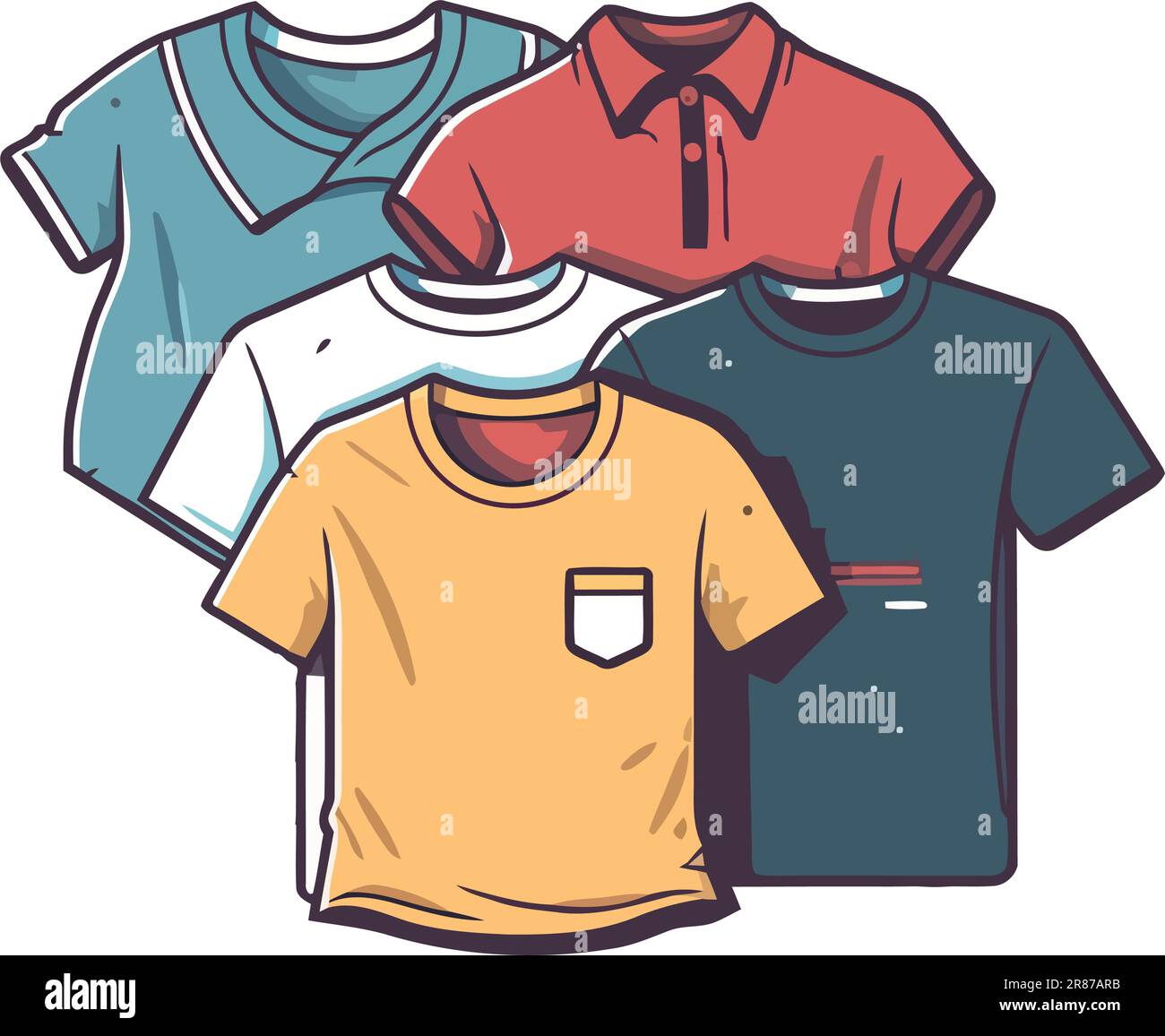 Moderne Shirts aus dem Modegeschäft Stock Vektor