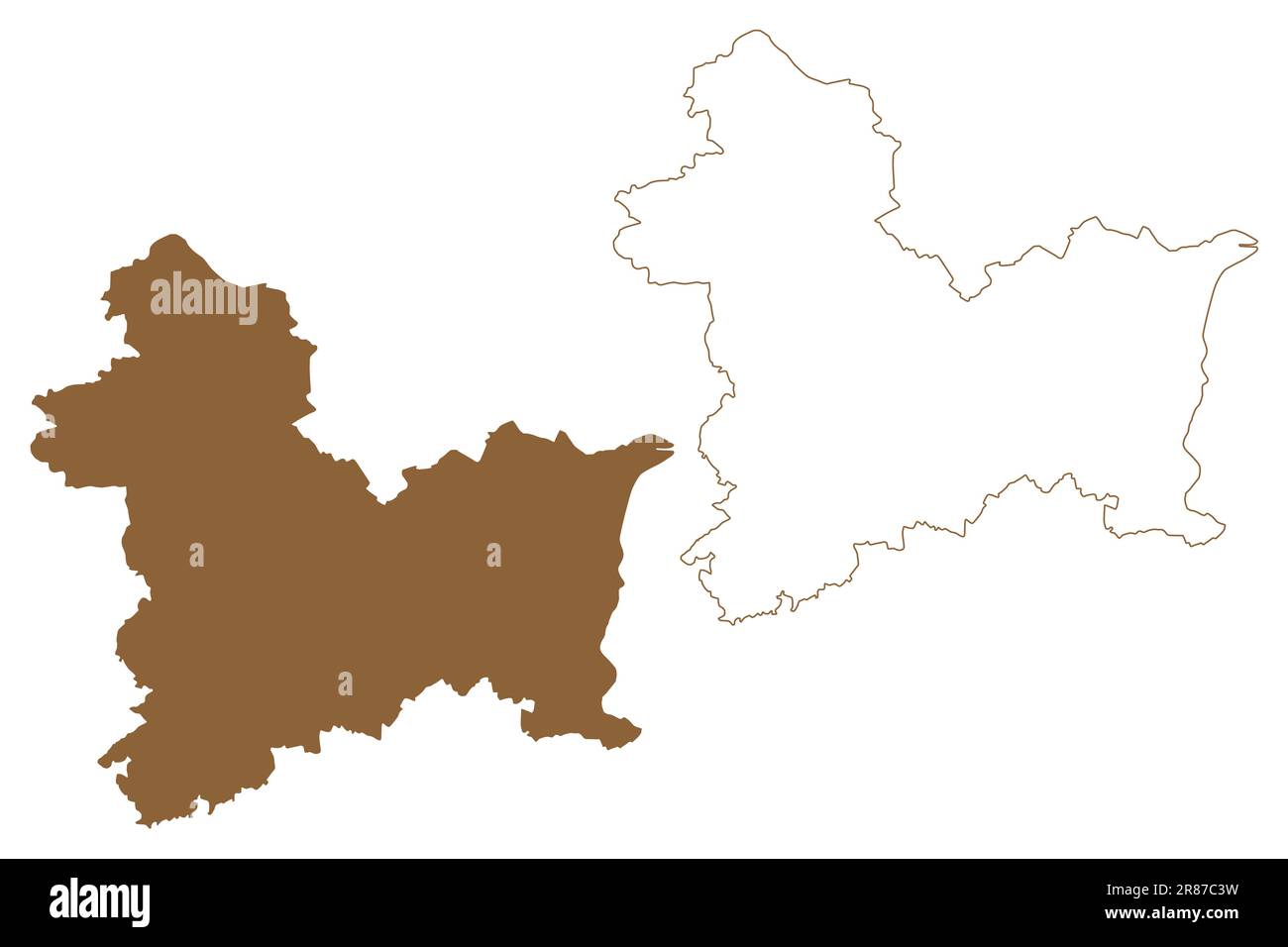 Bezirk Linz-Land (Republik Österreich oder Österreich, Oberösterreich oder Oberösterreich) Kartenvektordarstellung, Scribble Sketch Bezirk Linz Lan Stock Vektor
