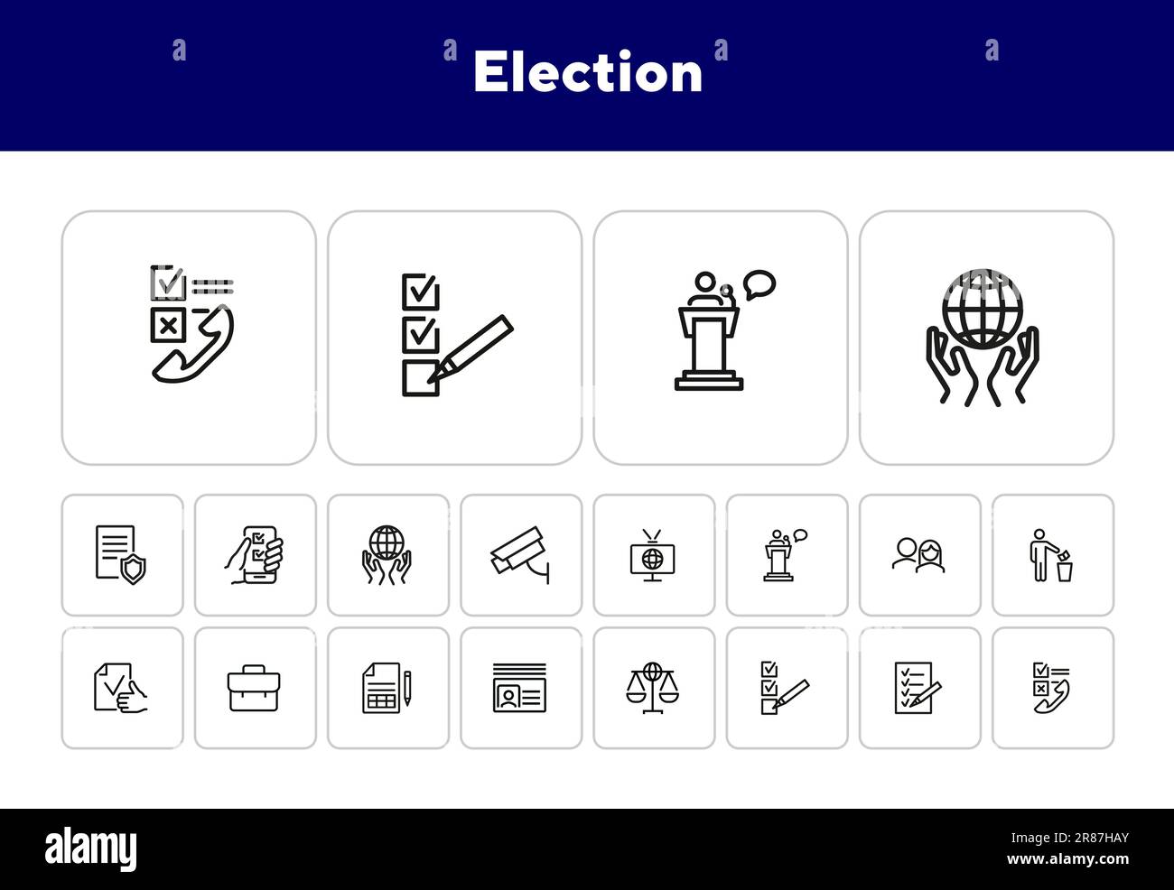 Symbolgruppe für Auswahllinien Stock Vektor