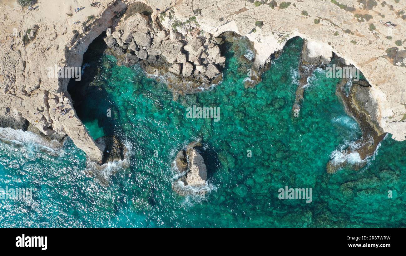 Wunderschöner Blick auf Cape Greco in Ayia Napa Zypern Stockfoto