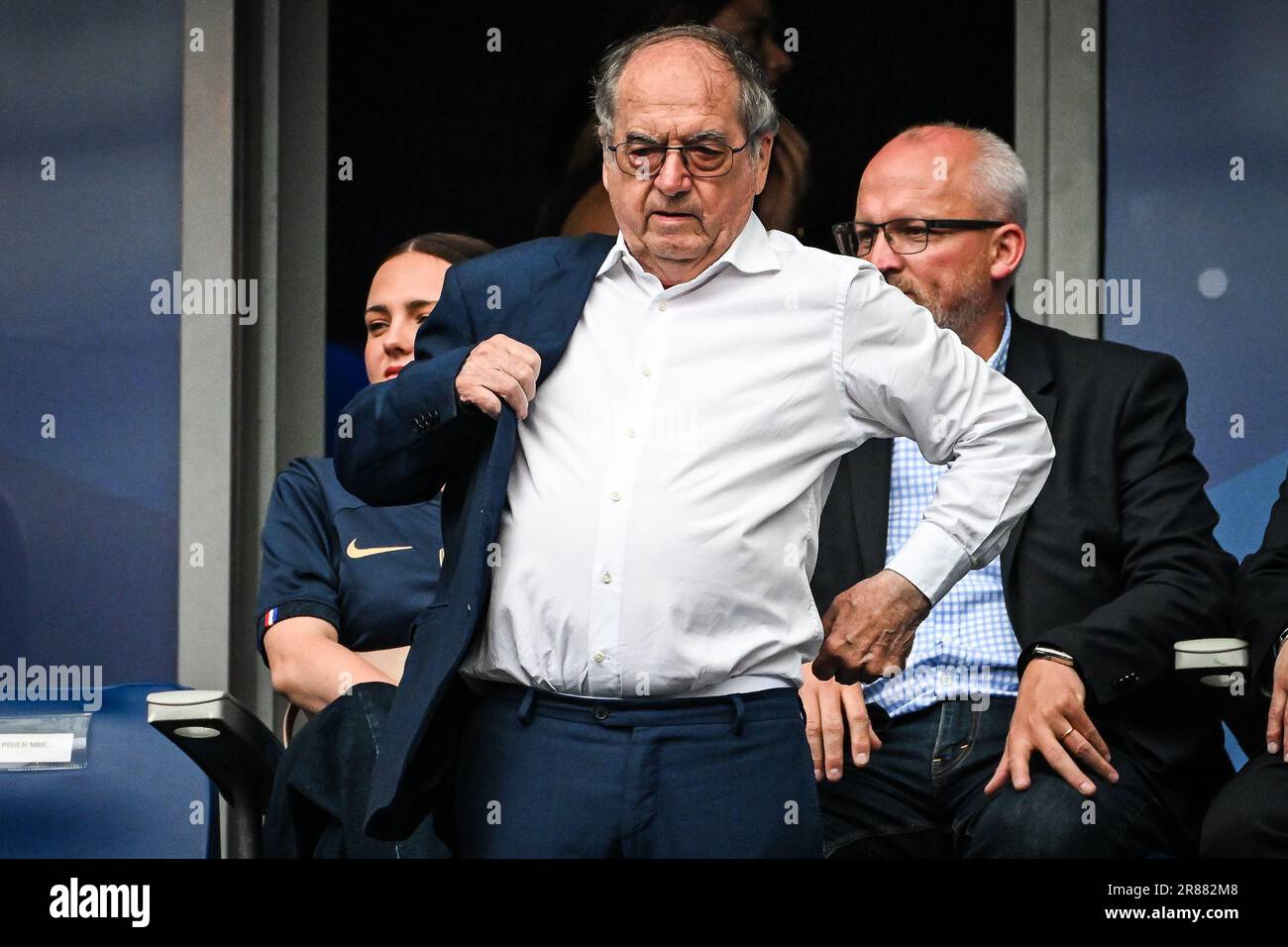 Ehemaliger Präsident des französischen Fußballverbands (FFF) Noel LE GRAET während der UEFA Euro 2024, Europäische Qualifikatoren, Gruppe B, Fußballspiel zwischen Frankreich und Griechenland am 19. Juni 2023 im Stade de France in Saint-Denis, Frankreich Stockfoto