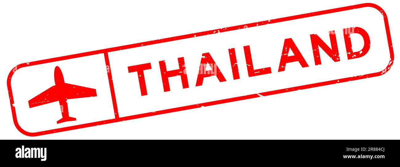 Grunge Red thailand Wort mit Ebenensymbol quadratische Gummidichtung Stempel auf weißem Hintergrund Stock Vektor