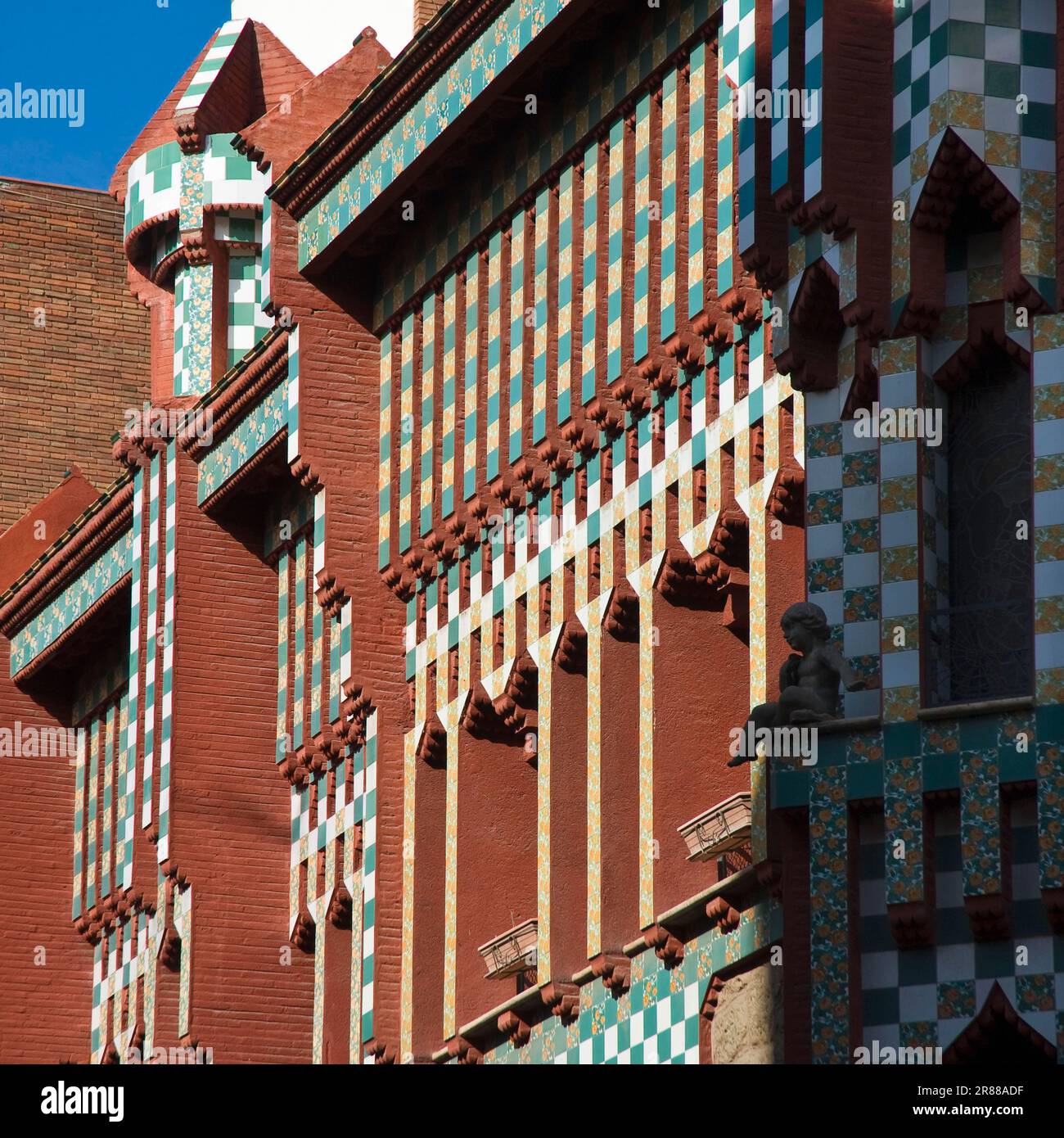 Casa Vicens, Antonio, Architekt Antoni Gaudi, Gracia District, Barcelona, Katalonien, Spanien Stockfoto