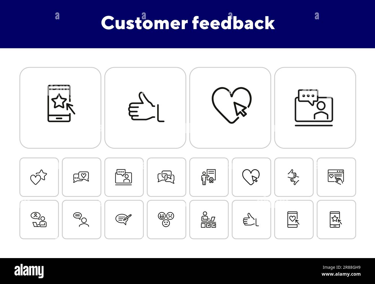 Symbolgruppe für Kundenfeedback Stock Vektor
