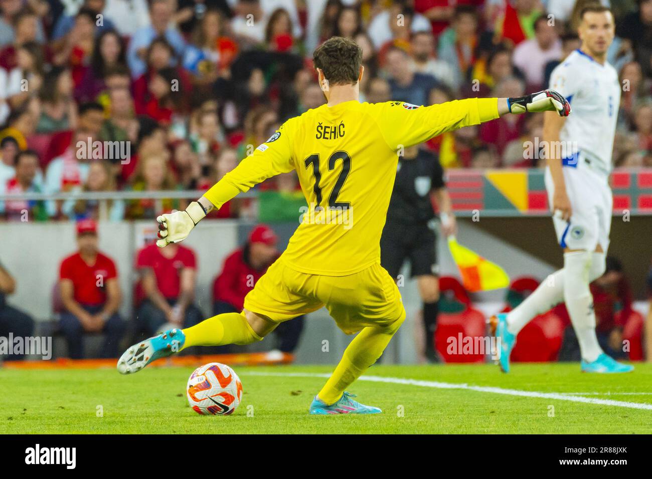 Lissabon, Portugal. 17. Juni 2023. Ibrahim Sehic von Bosnien und Herzegowina während der UEFA 