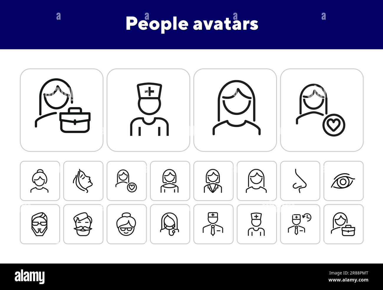 Symbole für Personenavatare Stock Vektor