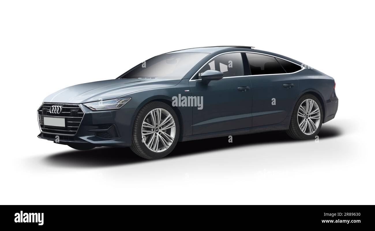 Audi A7 Premium Fahrzeug isoliert auf weißem Hintergrund Stockfoto