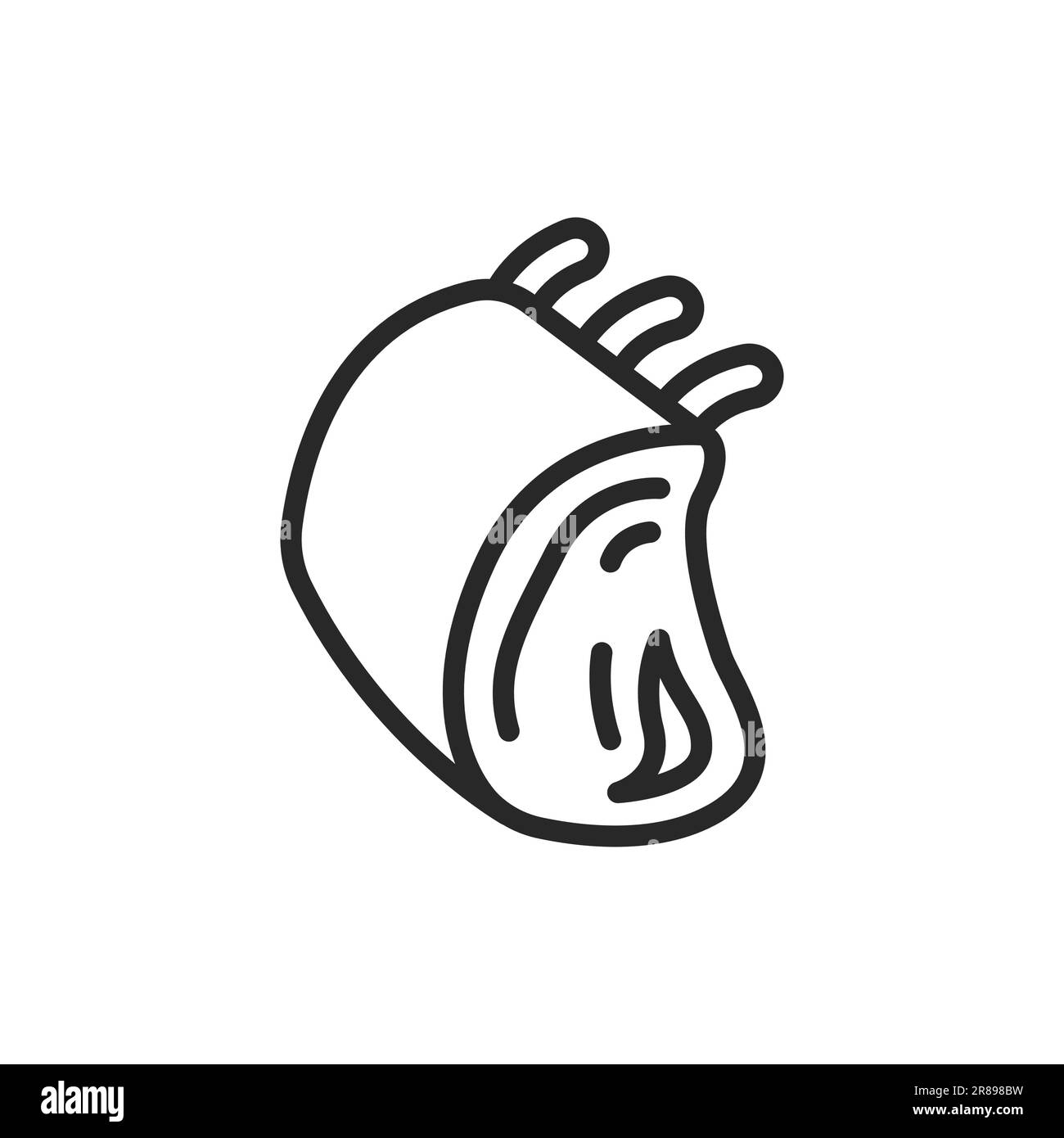 Symbol für Lammfleisch-Farblinie. Piktogramm für Webseite, mobile App, Promo. Bearbeitbare Kontur. Stock Vektor