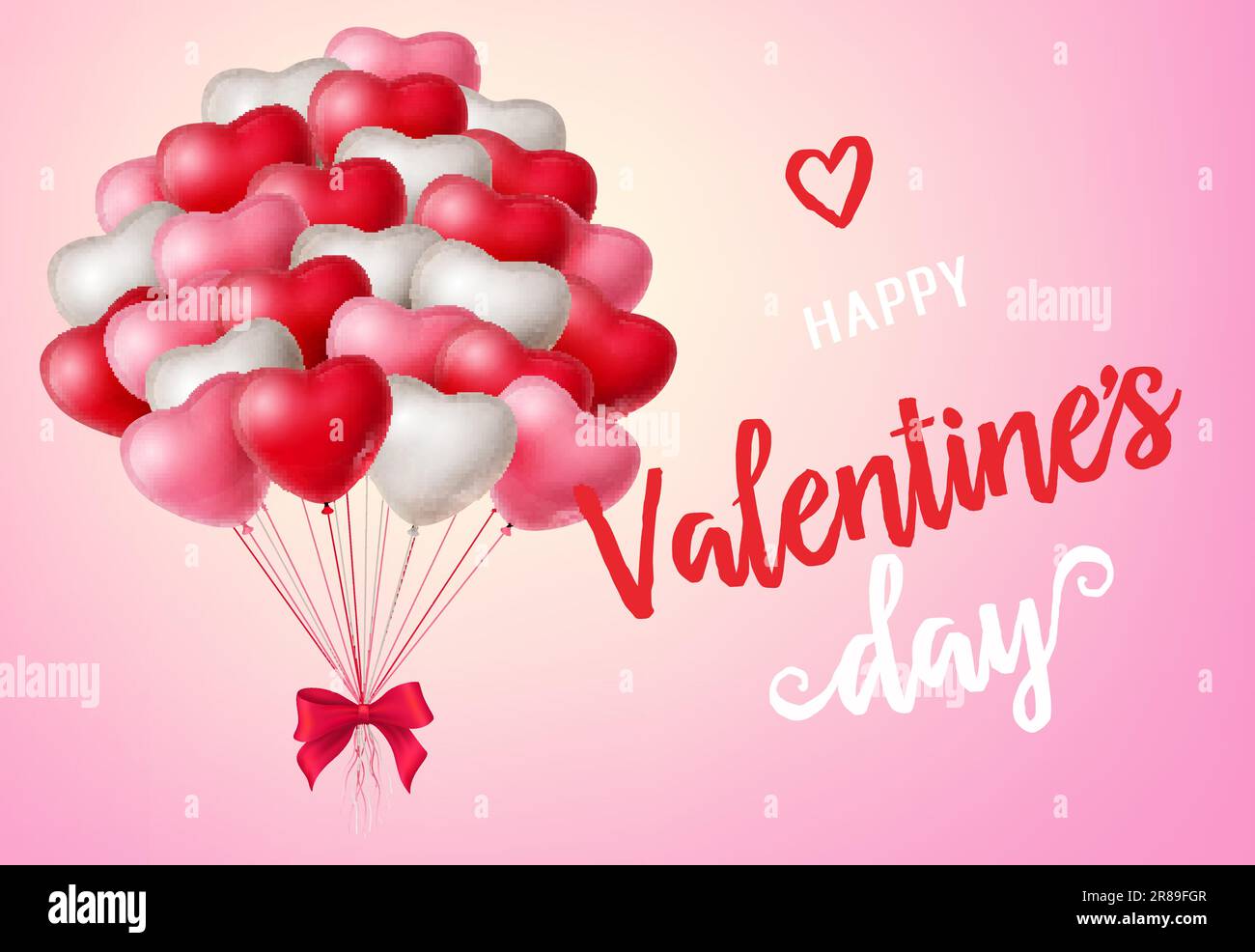 Valentinstag-Schriftzug mit Ballons Stock Vektor