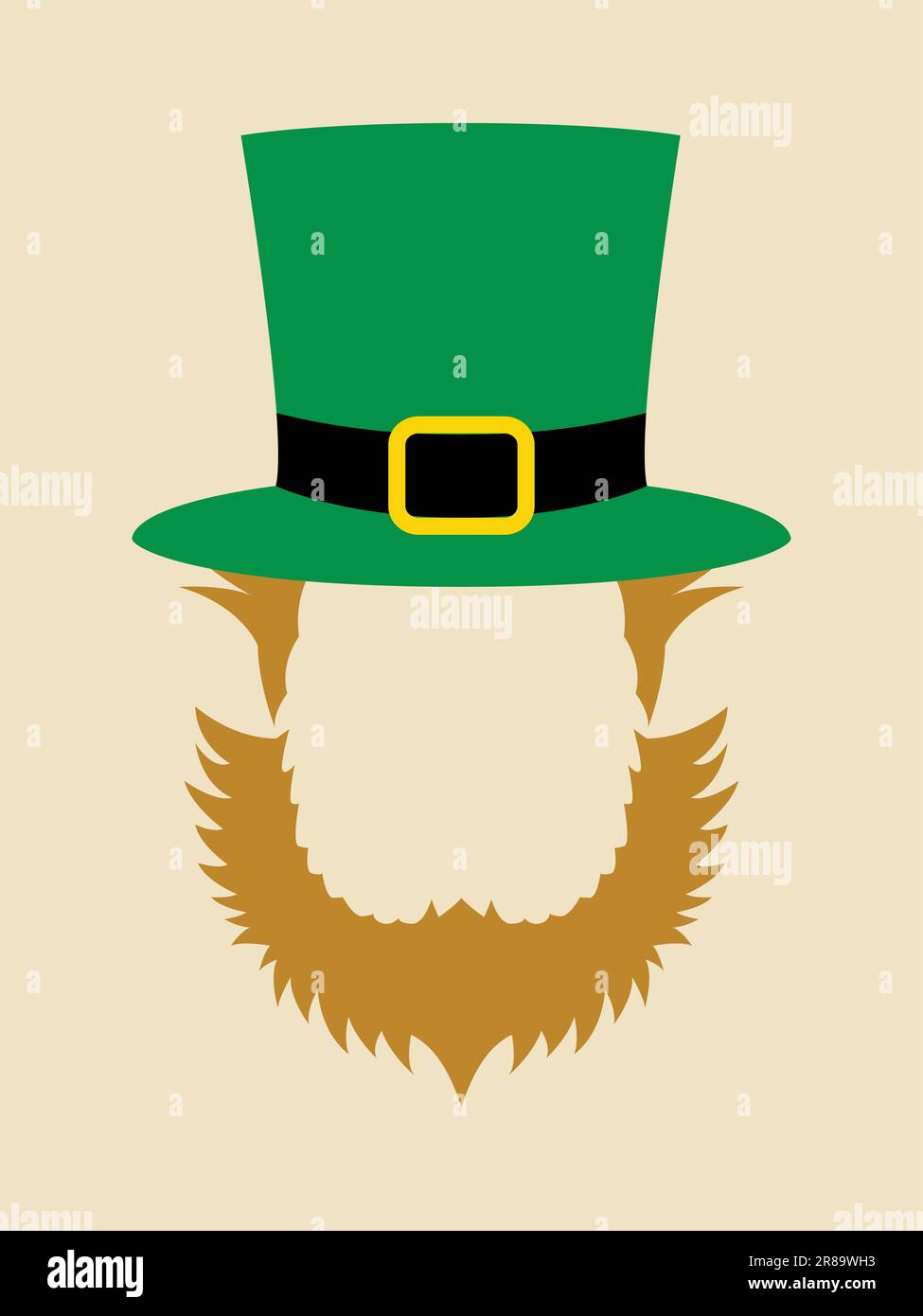 Gesichts-Symbol für Leprechaun mit grünem Hut, für St. Patrick's Day, Glück, Glück, Glück, Thema Stock Vektor