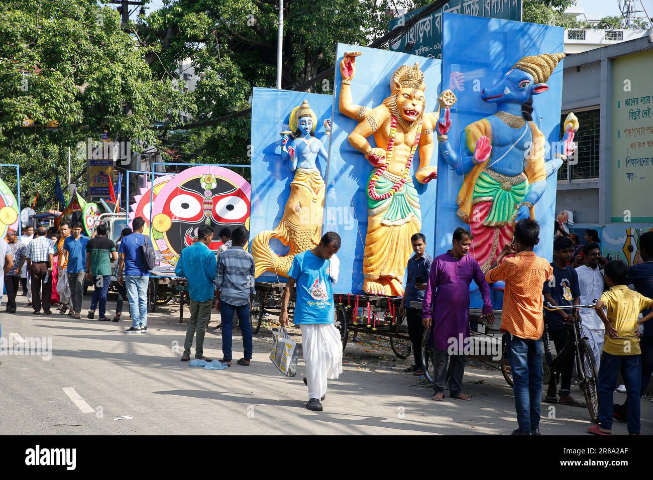Rath Yatra ist eines der berühmten hinduistischen Festivals, die auf der ganzen Welt gefeiert werden. Stockfoto
