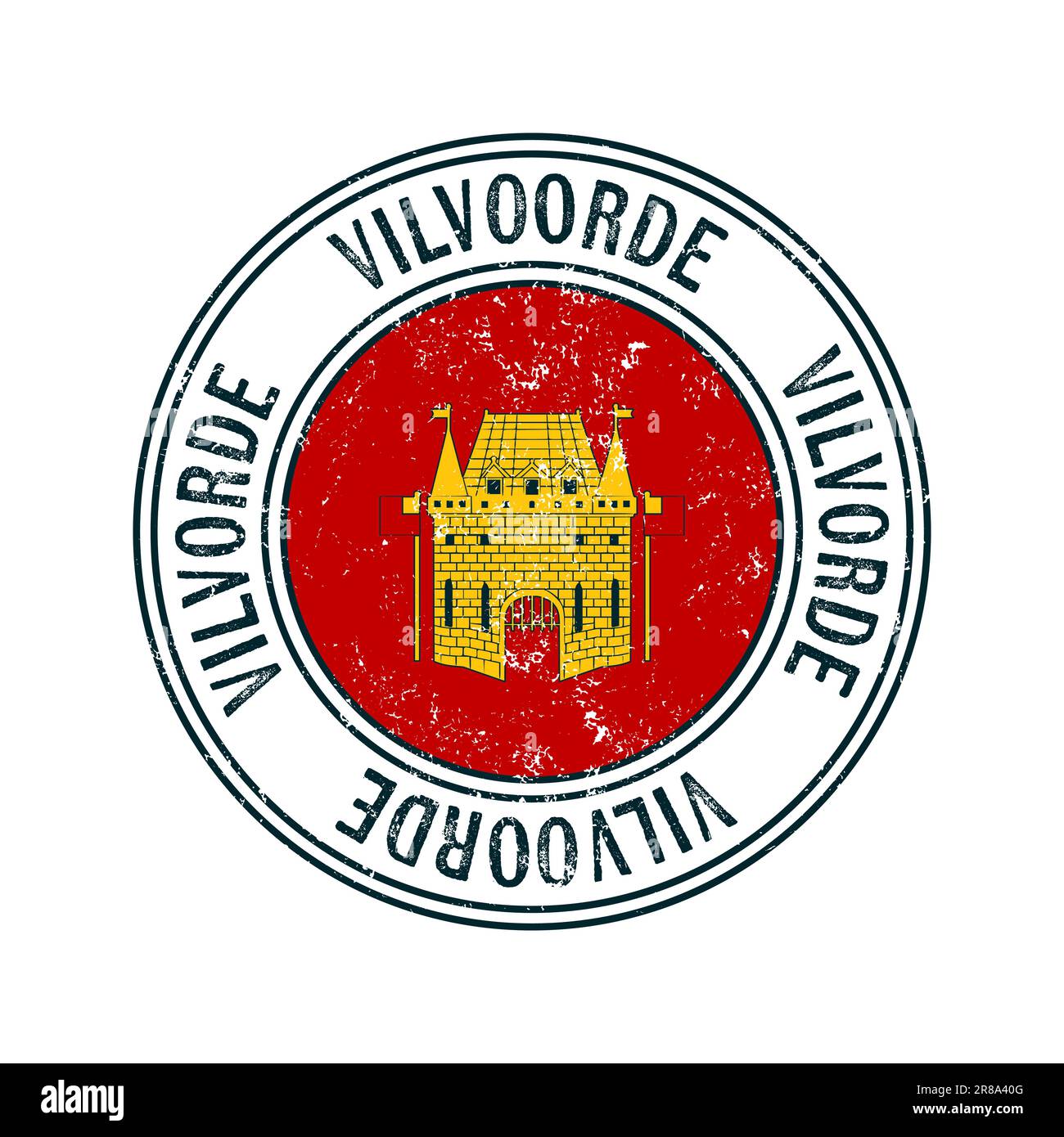 Vilvoorde, Belgien, Vektorstempel aus Grunge-Gummi auf weißem Hintergrund Stock Vektor