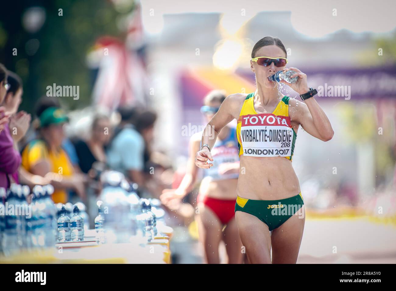 Brigita VIRBALYTĖ nimmt an der 20 km langen Rennstrecke der Leichtathletik-Weltmeisterschaft London 2017 Teil. Stockfoto