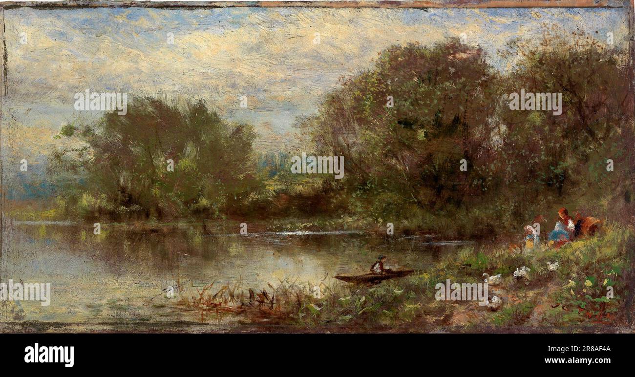 Die Landschaft heißt „The Acorn“ n.d. von James Crawford Thom, geboren in New York City 1835-gestorben Atlantic Highlands, NJ 1898 Stockfoto