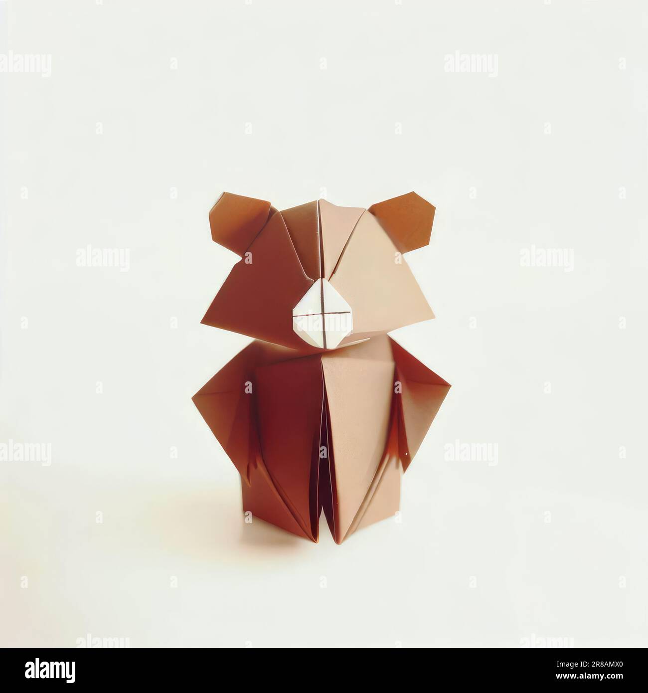 Gefaltete Origami-Teddybär-Papierkunst Stockfoto