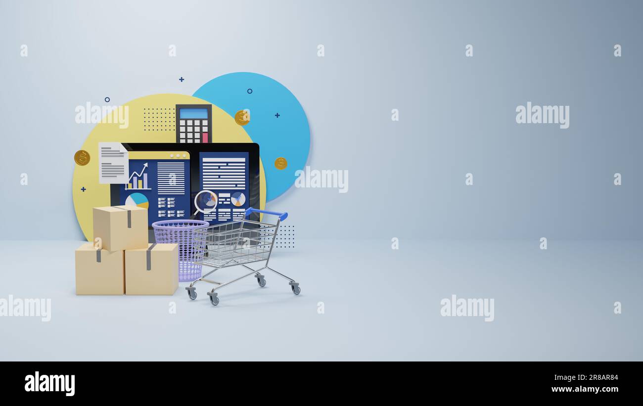 Sonderangebot zum Online-Verkauf nach dem Design mit 3D-Rendering Stockfoto