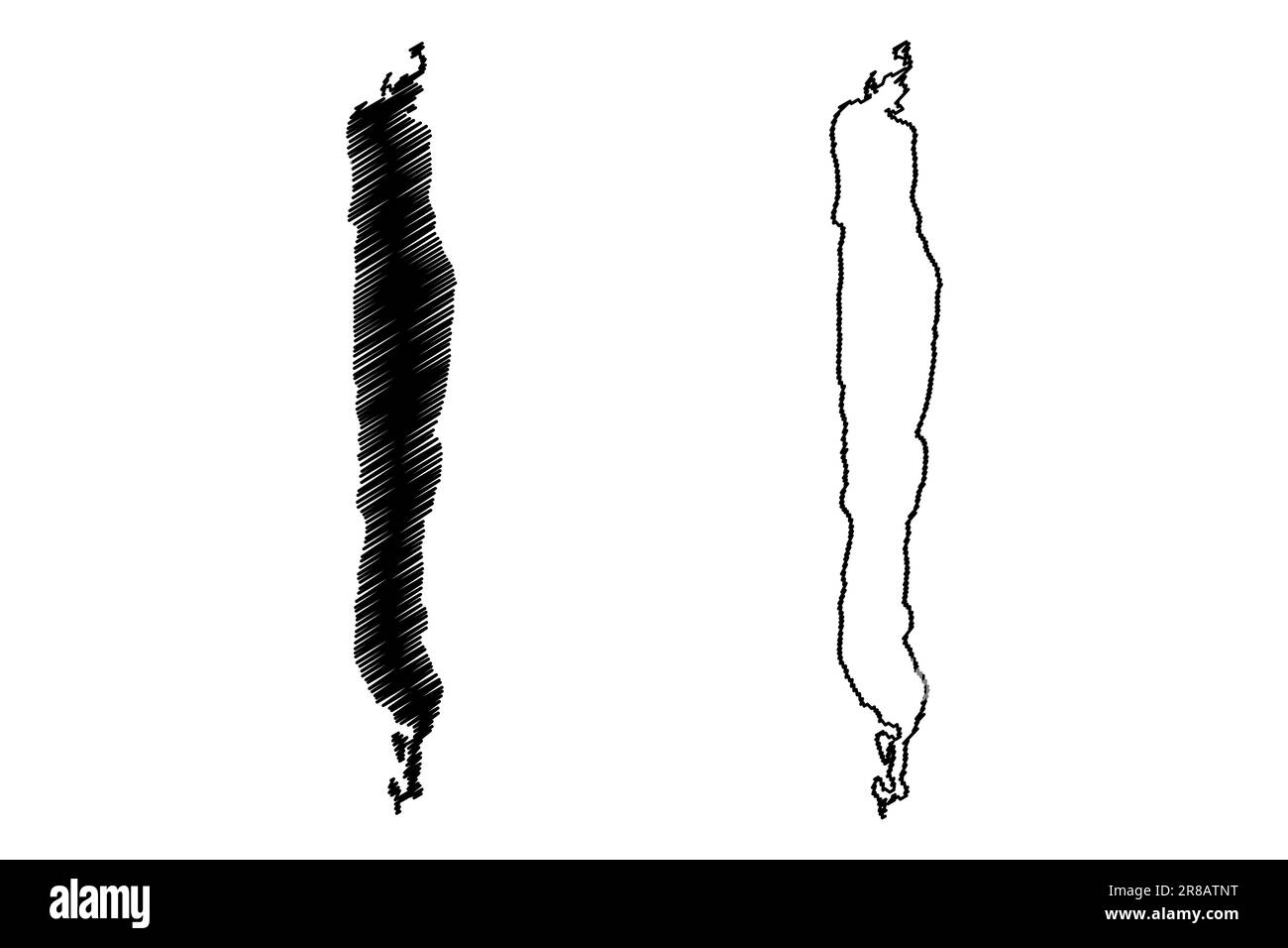 Lake Beau (Kanada, USA, Nordamerika, USA) Karte Vektordarstellung, Scribble Sketch Le Beau Lac Karte Stock Vektor