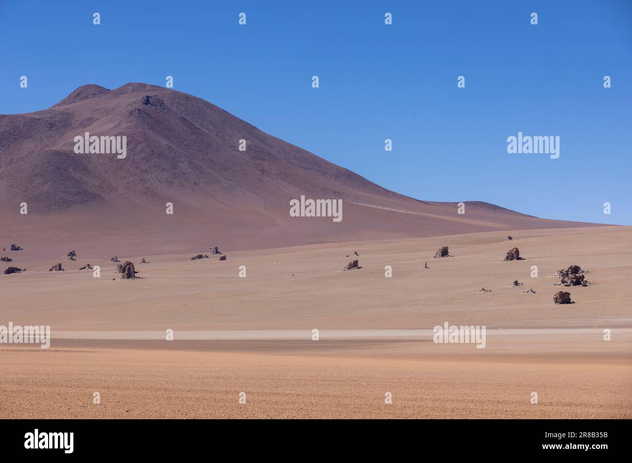 Malerische Wüste Salvador Dali, nur ein natürlicher Anblick auf der malerischen Lagunenroute durch den bolivianischen Altiplano in Südamerika Stockfoto