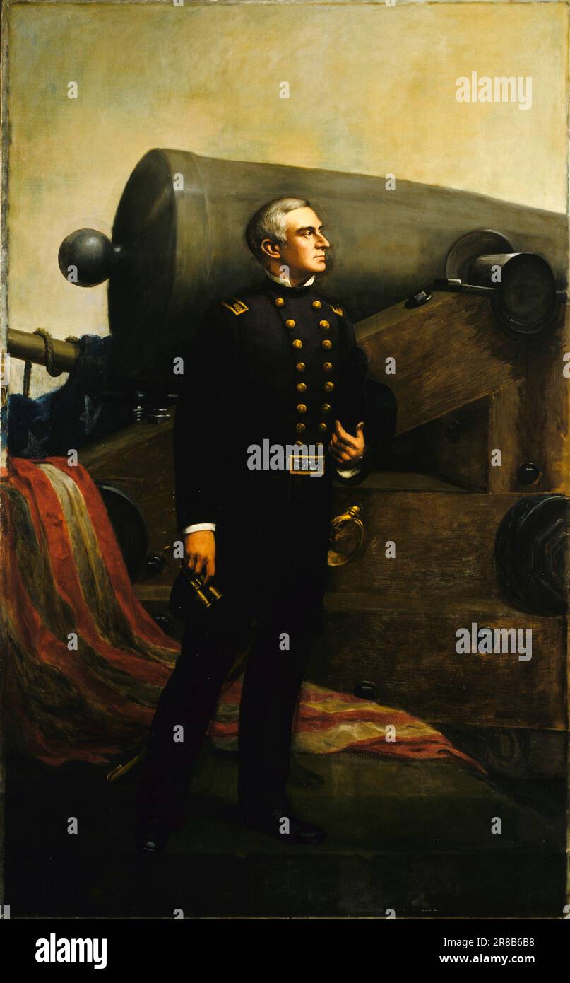 The First Gun at Fort Sumter (Major Robert Anderson) ca. 1861? Von Alban Jasper Conant, geboren in Chelsea, VT 1821, gestorben New York City 1915 Stockfoto