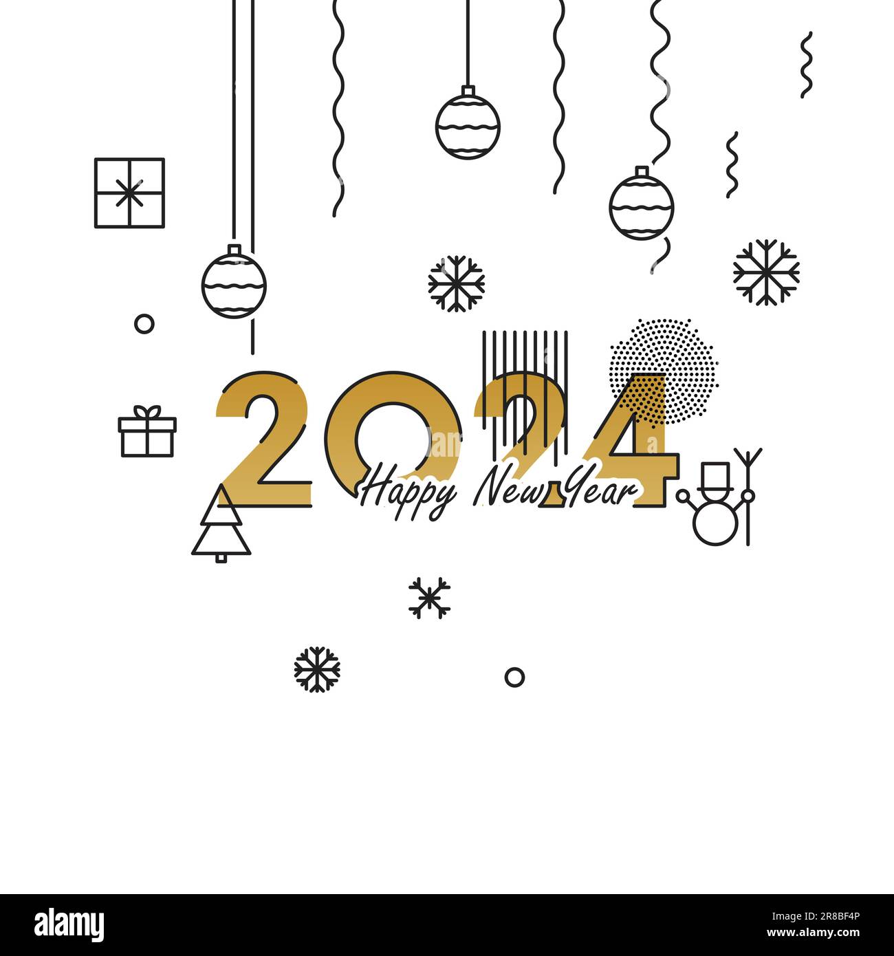 2024 Frohes neues Jahr, Jahr des Drachen. Design-Vorlage Feier 