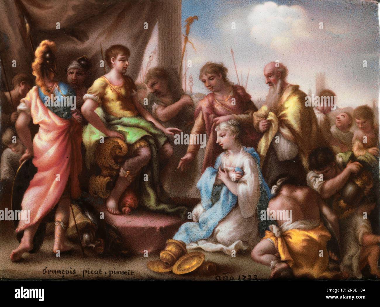 Plaque 1723 von Francois Picot, Schweizer, geboren in Genf, Schweiz 1698-gestorben nach 1762 Stockfoto