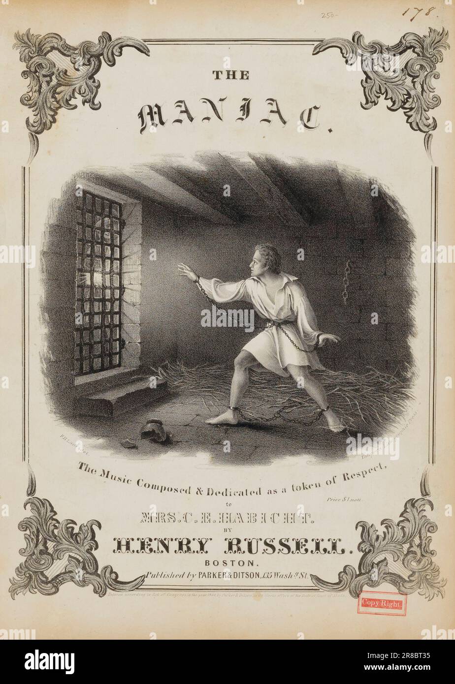 The Maniac (Sheet Music Cover) [] von Fitz Henry Lane, geboren in Gloucester, MA 1804, gestorben Gloucester, MA 1865 Stockfoto