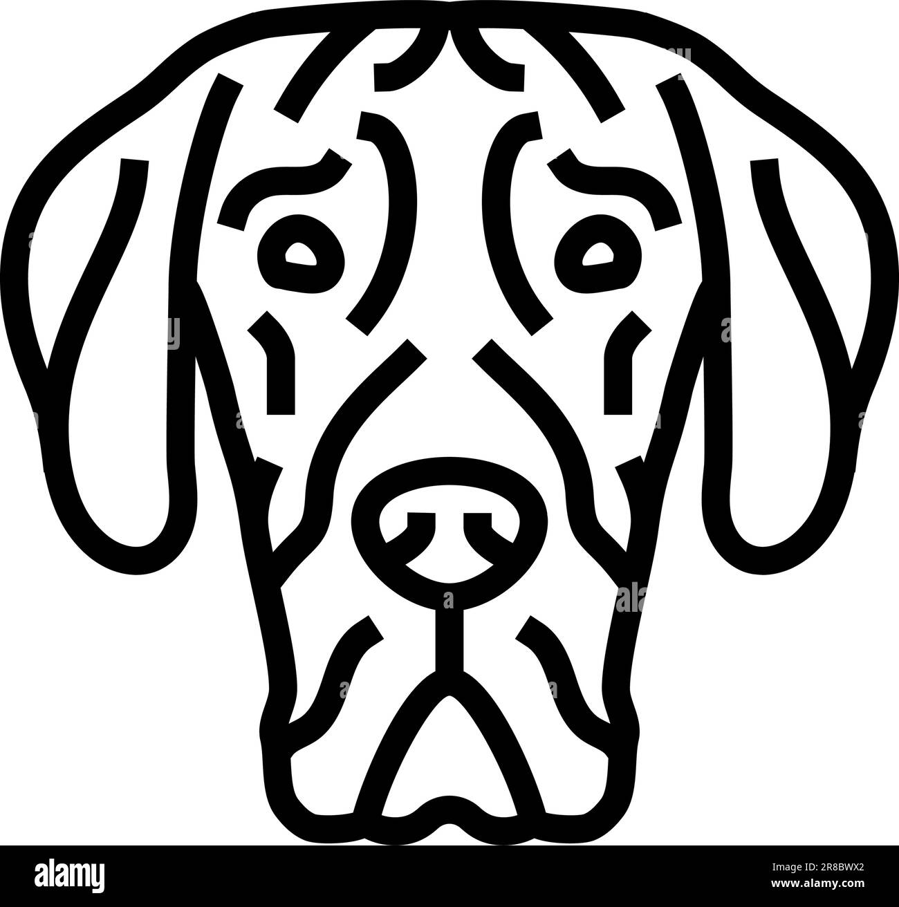Vektordarstellung des Hundewelpen-Symbols mit der Tierlinie „Great dane“ Stock Vektor