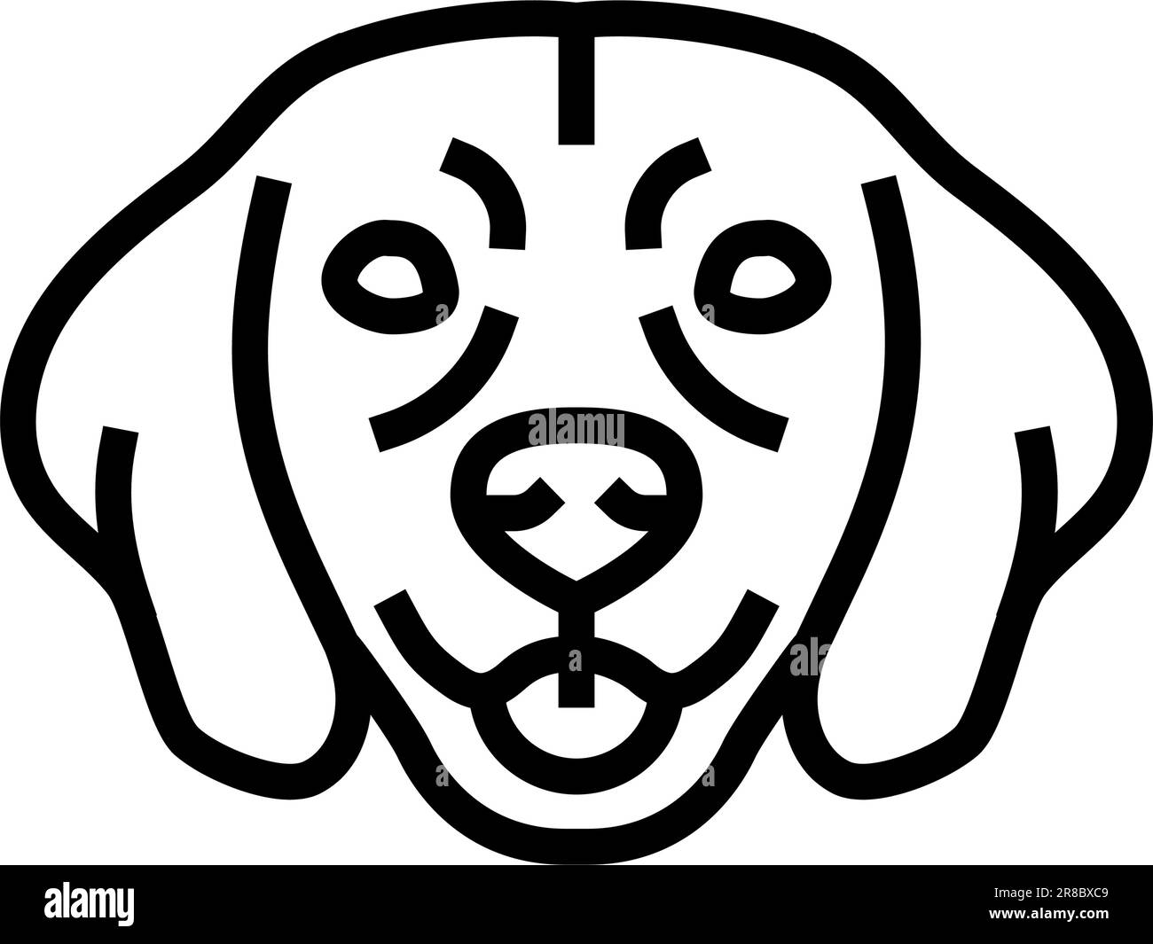 Vektordarstellung des beagle-Hundewelpen-Symbols mit Tierlinie Stock Vektor