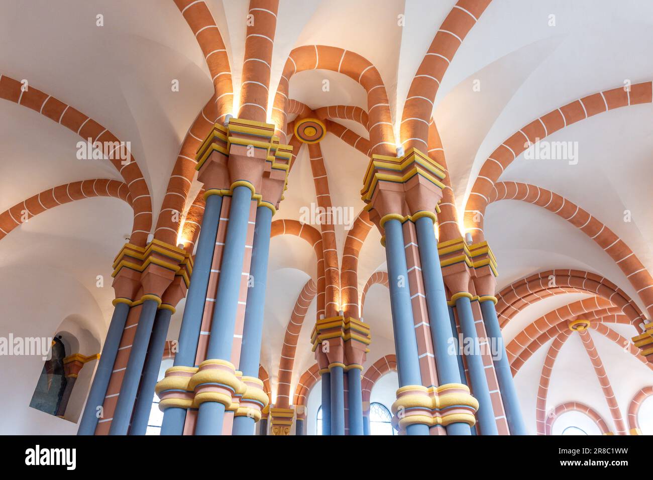Prunkvolle Decke, Chapelle Superieure, Schloss Vianden, Vianden, Kanton Vianden, Luxemburg Stockfoto