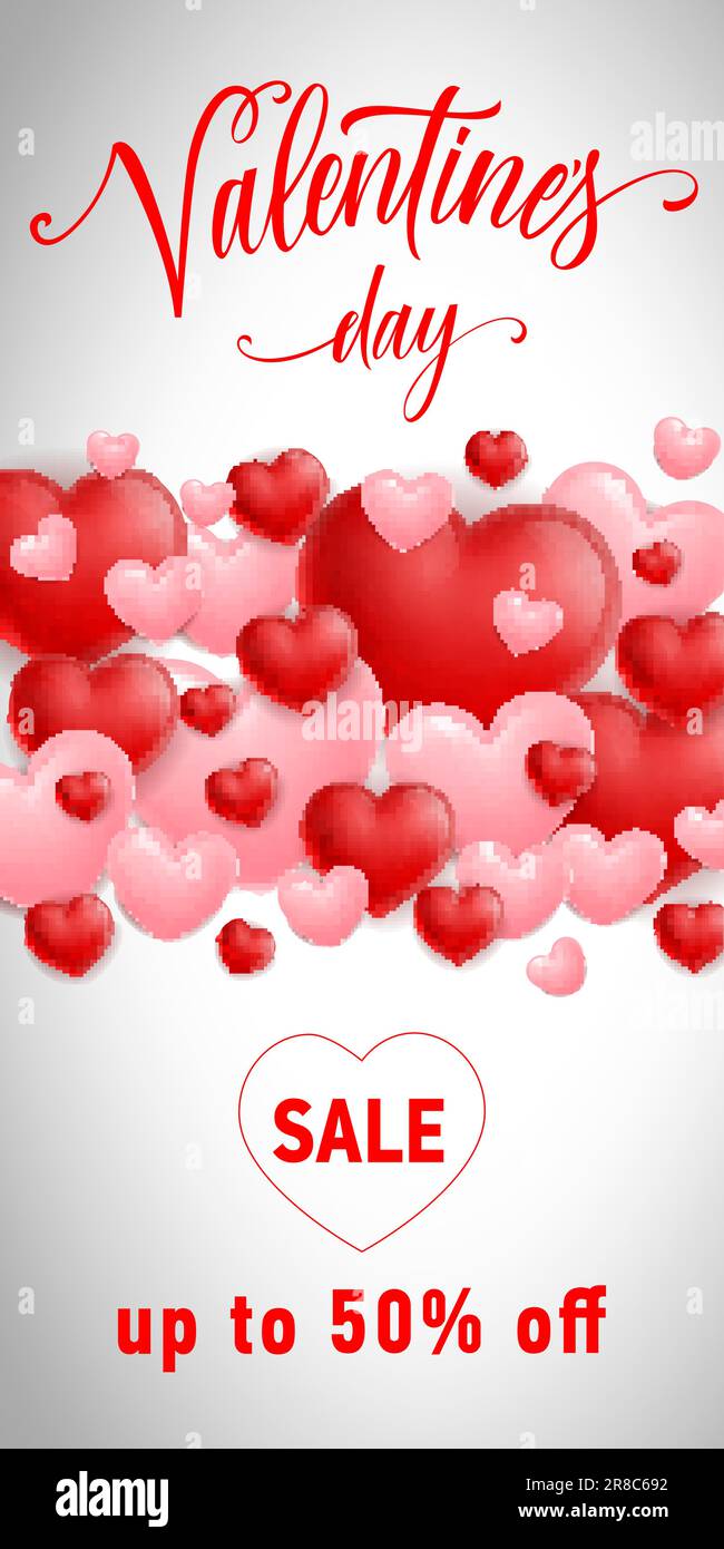 Inschrift Zum Valentinstag-Angebot Stock Vektor