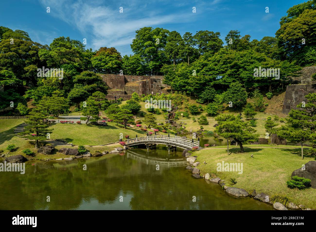 Die Kanazawa Castle Gardens in Japan Stockfoto