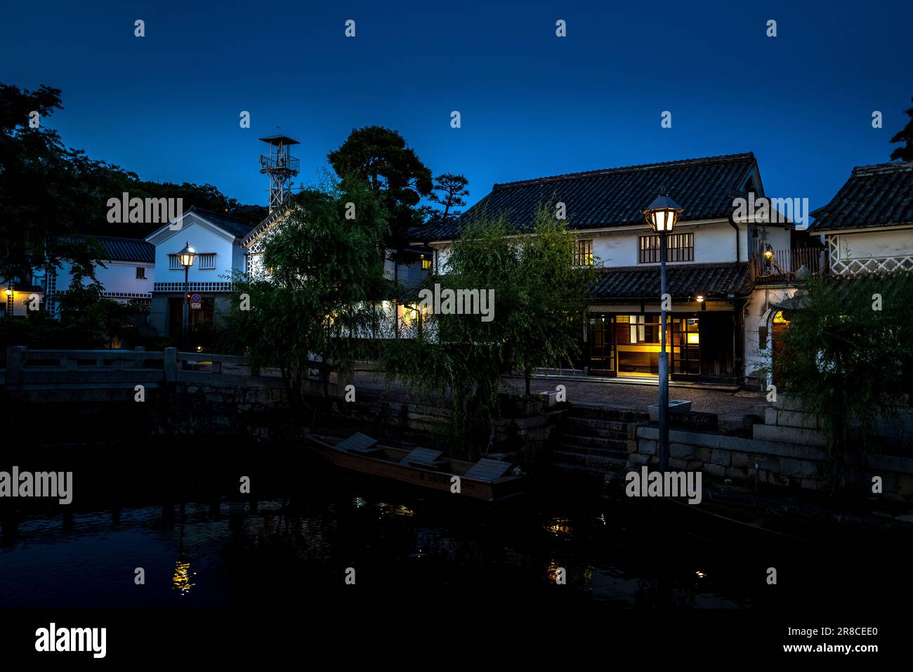 Nachtsicht auf Kurashiki, Okayama Japan Stockfoto