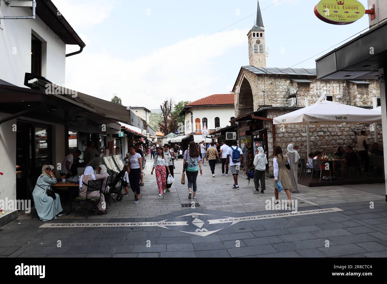 Die Schönheit der Stadt Sarajevo und die Einflüsse unterschiedlicher Kulturen spiegeln sich in der Architektur der Stadt wider. Stockfoto