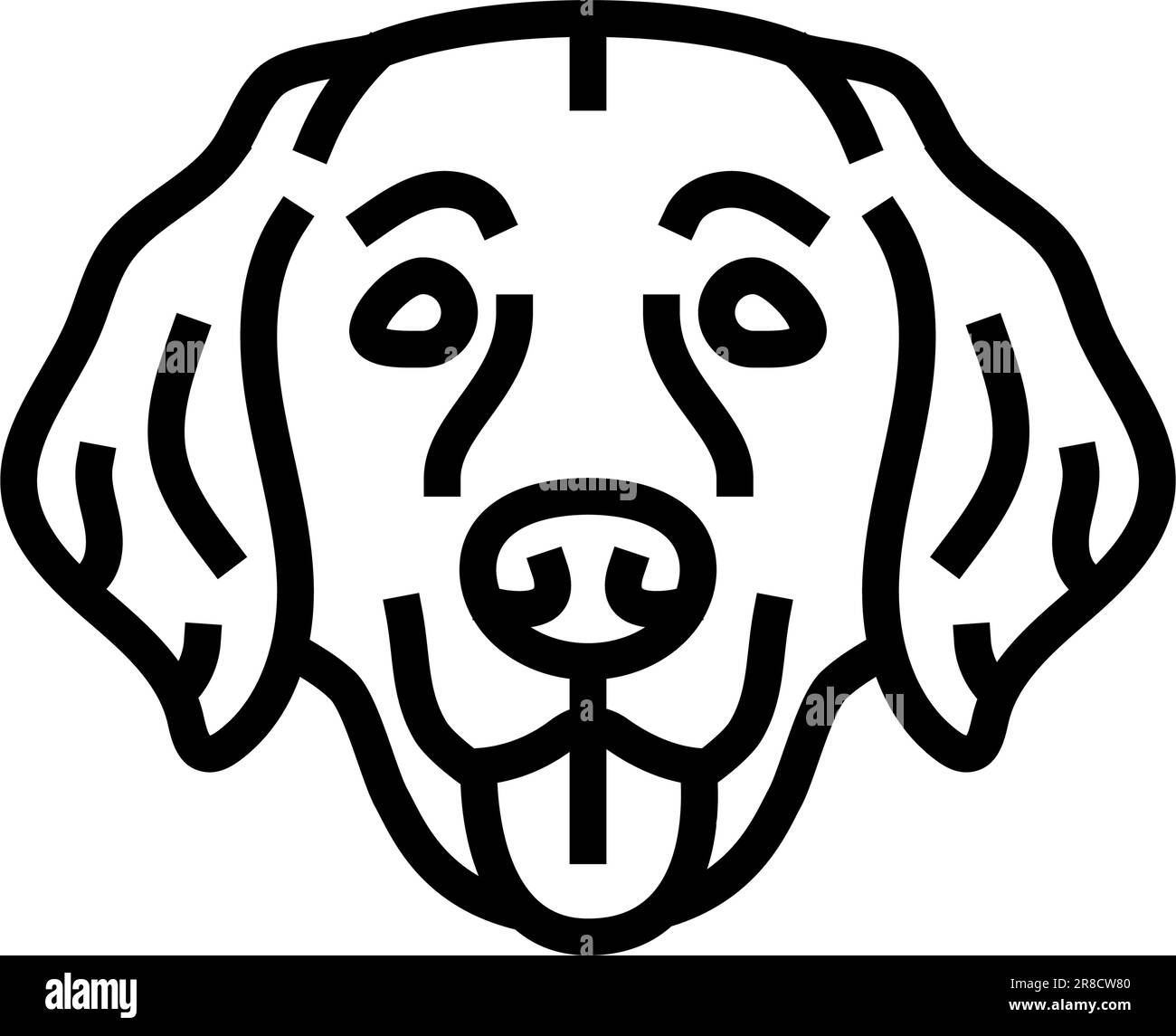 Vektordarstellung des goldenen Retriever Hundewelpen-Symbols mit Tierlinie Stock Vektor