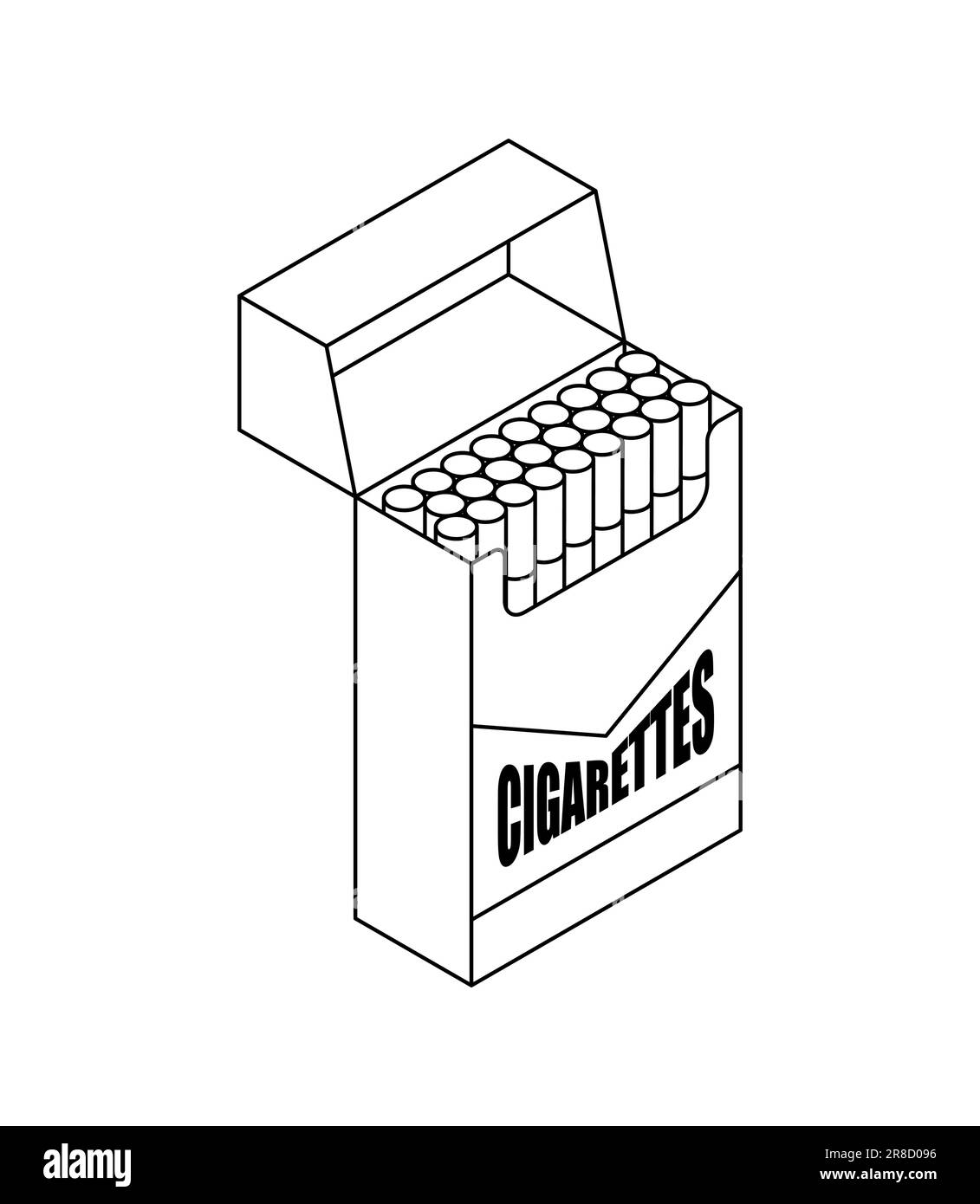 Zigarettenpackung, isometrischer Stil. Vektordarstellung Stock Vektor
