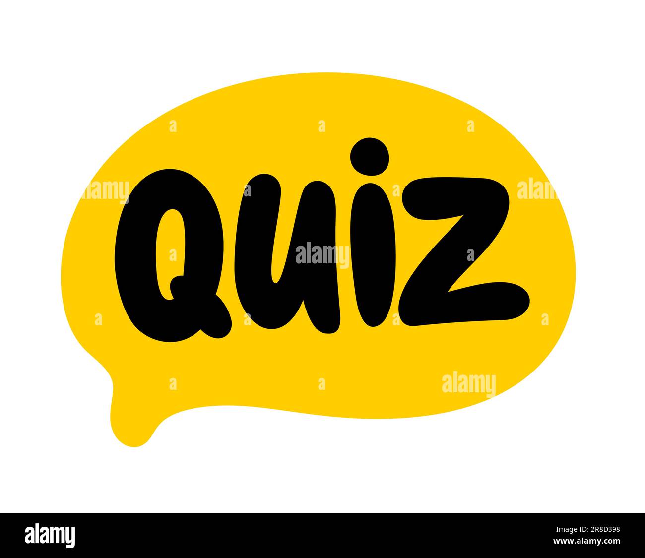 SYMBOL FÜR DAS QUIZ-SPIEL. Illustration des Sprechblasenvektors für Quiz. Wettbewerbsspiel Fragen. Doodle-Style. Quizzeit. Fragebogen zeigt Logo. Kluges Spiel Stock Vektor