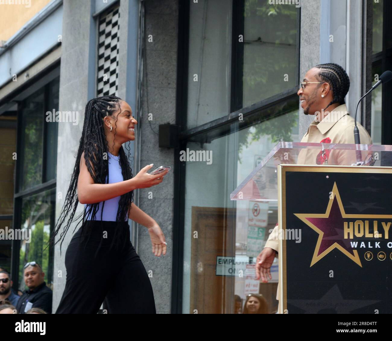 Ludacris Star Ceremony auf dem Hollywood Walk of Fame am 18. Mai 2023 in Los Angeles, CA, mit Karma Bridges, Chris Bridges alias Ludacris, Vin Diesel, wo: Los Angeles, Kalifornien, USA, wenn: 18. Mai 2023 Gutschrift: Nicky Nelson/WENN Stockfoto