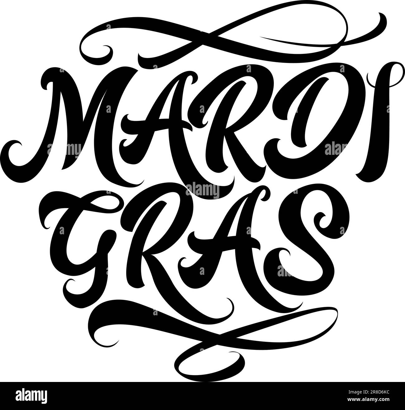 Mardi-Gras-Schriftzug mit Bürsten Stock Vektor