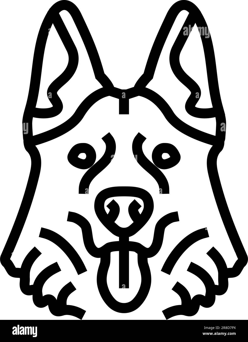 deutscher Schäferhund Hündchen Tierlinie Symbolvektordarstellung Stock Vektor