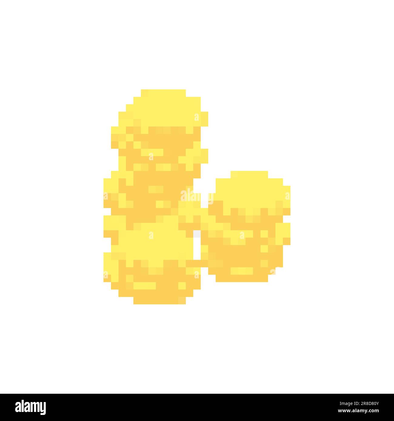 Münzpixel-Art. Geld 8 Bit. Vektordarstellung Stock Vektor
