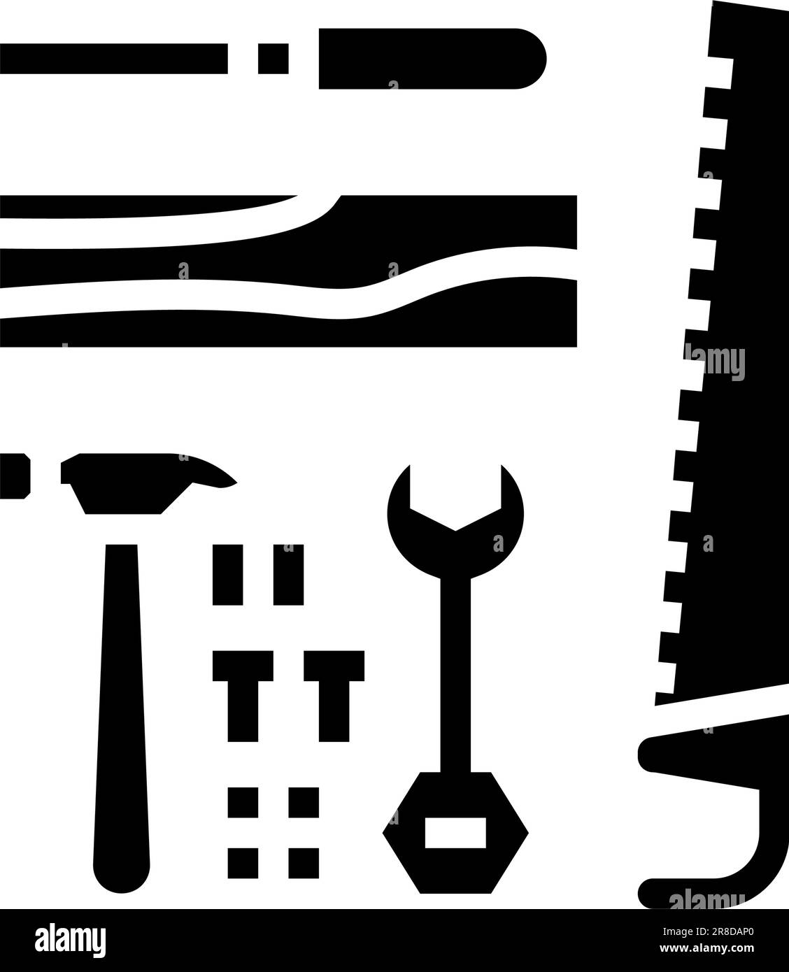 Spielzeugwerkzeuge Darstellung des Symbols für Baby-Glyphe Stock Vektor