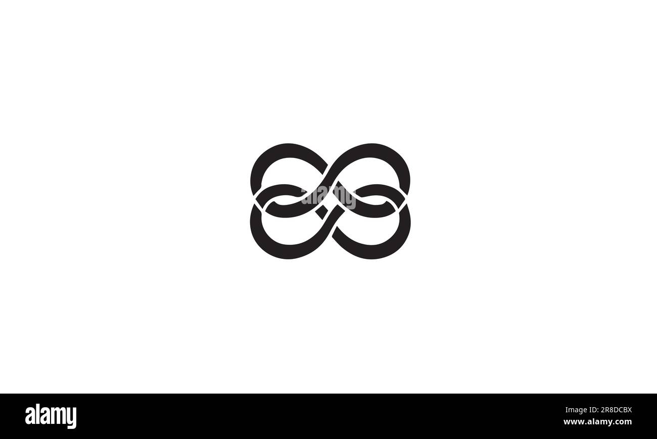 Cycle-Logo. Drei Bänder, verflochtene Elemente, schwarz auf weißem Hintergrund Stock Vektor