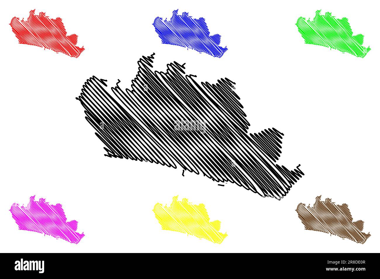 Brighton and Hove City and Unitary Authority (Vereinigtes Königreich Großbritannien und Nordirland, Ceremonial County East Sussex, England) Kartenvektor Stock Vektor