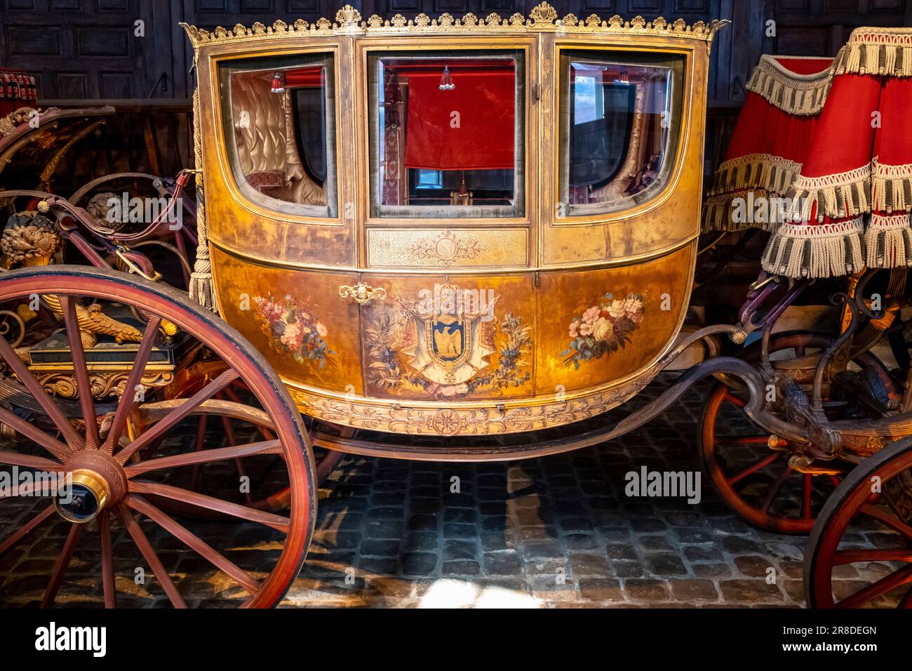Die Galerie der Kutschen, das Schloss von Versailles, Versailles, Frankreich. Stockfoto